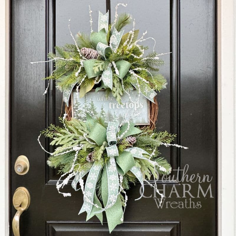 Blog - Where the Tree Top Glistens Winter Grapevine Wreath