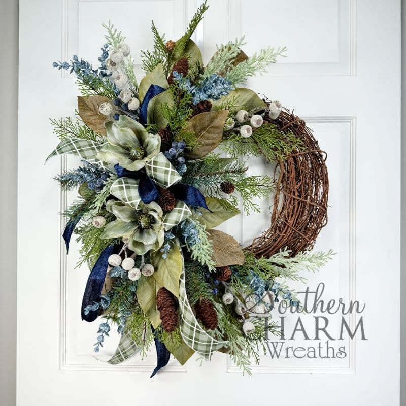 Blog - Winter Magnolia Grapevine Wreath