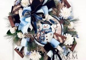 Blog - Winter Snowman Deco Mesh Wreath