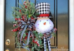 How to make a Winter Snowman Wreath on Grapevine by Southern Charm Wreaths