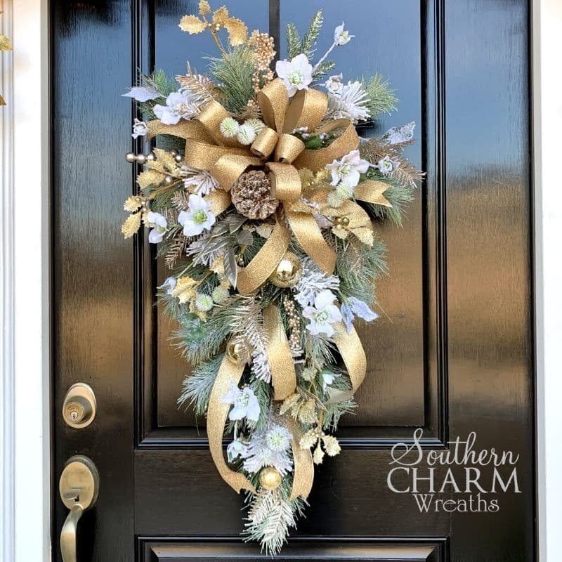 How to make a Winter Teardrop Swag by Southern Charm Wreaths