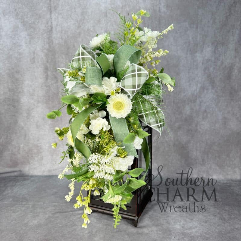 sick flower lantern swag arrangement
