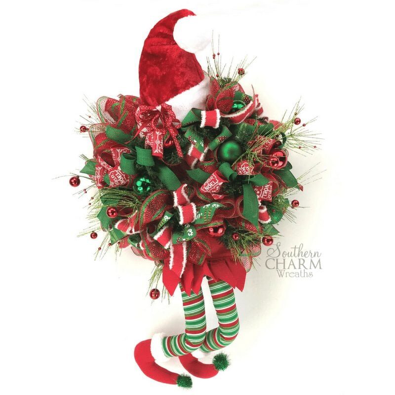Deco-Mesh-Christmas-Elf-Wreath
