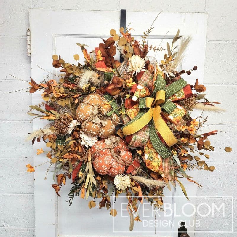 EBDC - Fall Deco Mesh Pumpkin Wreath