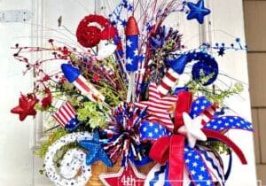 Everbloom - 4th of July Patriotic Basket Arrangement