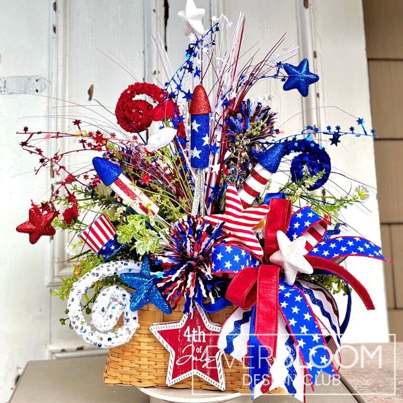 Everbloom - 4th of July Patriotic Basket Arrangement