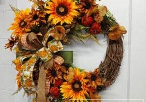 Everbloom - Autumn Sunflower Grapevine Wreath