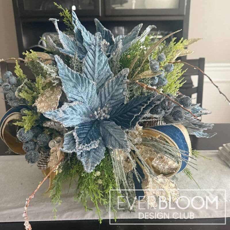 Everbloom - Blue Velvet Poinsettia Arrangement