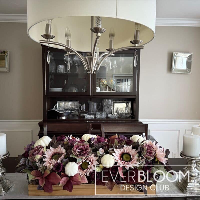 Everbloom - Fall Pink Sunflower & Pumpkin Table Arrangement