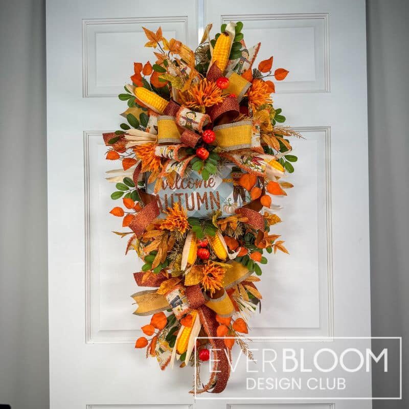 Everbloom - Fall Scarecrow Corncob Swag Wreath