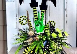 Everbloom - Halloween Witch Legs Cauldron Centerpiece