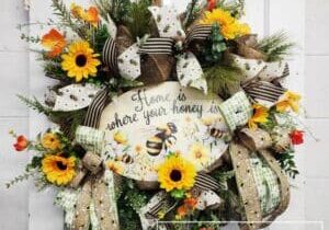 Everbloom - Honey Bee Deco Mesh Summer Wreath