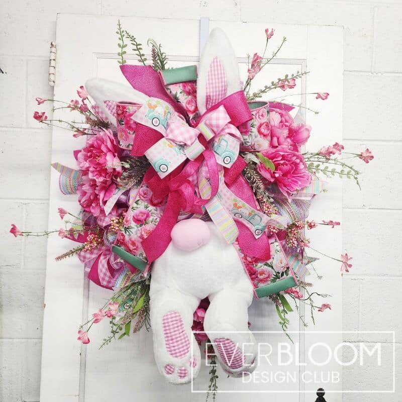 Everbloom - Hot Pink Easter Bunny Wreath