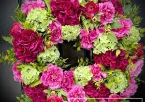 Everbloom - Hot Pink Peony & Hydrangea Spring Wreath
