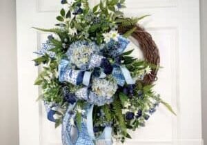 Everbloom - Large Blue Flower Hydrangea Wreath