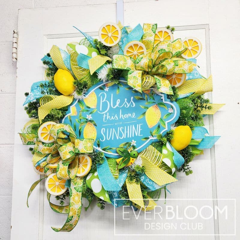 Everbloom - Lemons & Sunshine Deco Mesh Summer Wreath
