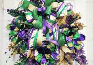 Everbloom - Mardi Gras Deco Mesh Wreath