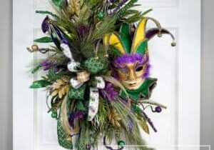 Everbloom - Mardi Gras Jester Grapevine Wreath