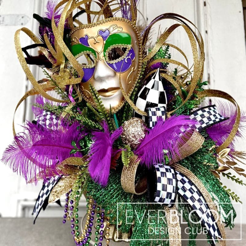 Everbloom - Mardi Gras Jester Mask Centerpiece