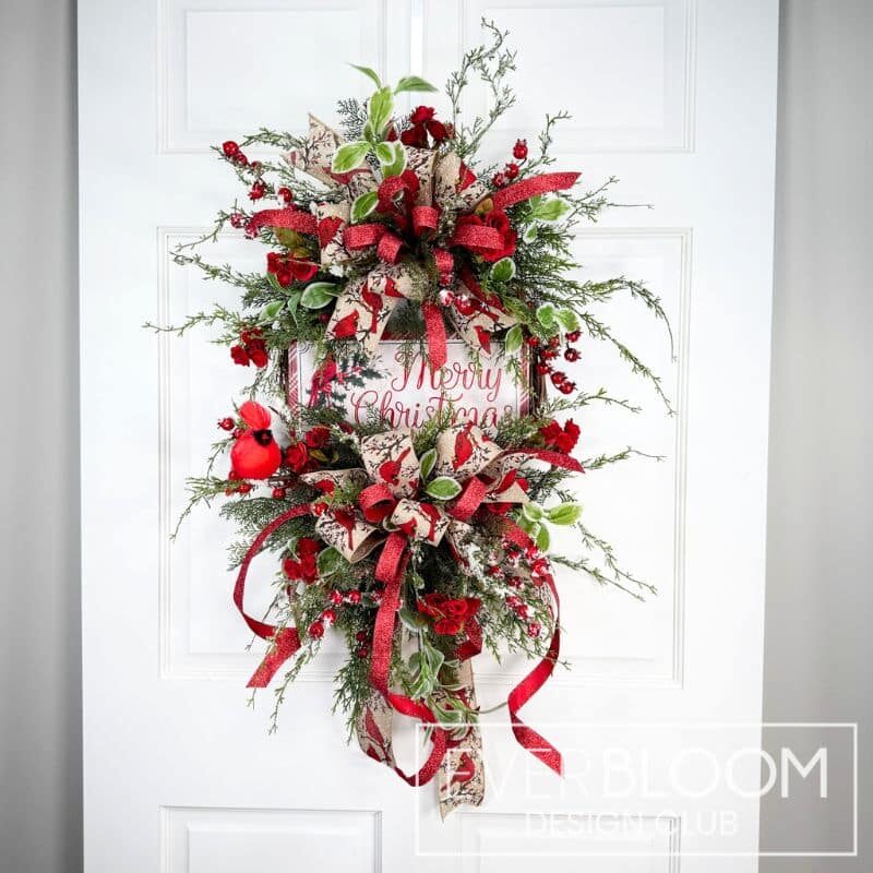 Everbloom - Merry Christmas Cardinal Grapevine Wreath