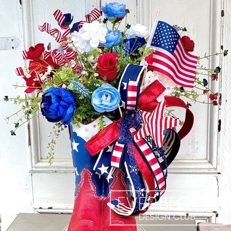 Everbloom - Patriotic Cowboy Boot Arrangement