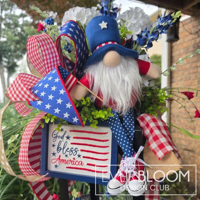Everbloom - Patriotic Gnome Lantern Topper