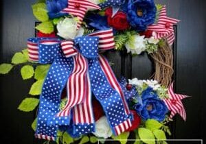 Everbloom - Patriotic Peony Grapevine Wreath