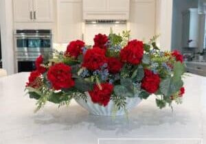 Everbloom - Patriotic Red Geranium Table Centerpiece