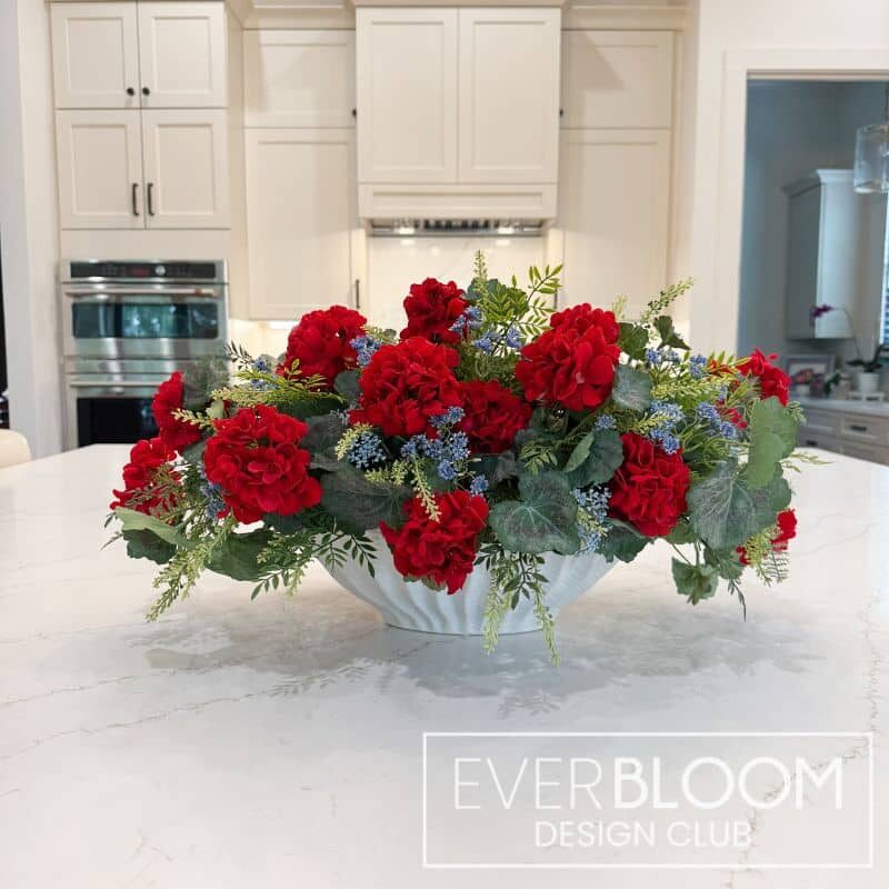 Everbloom - Patriotic Red Geranium Table Centerpiece