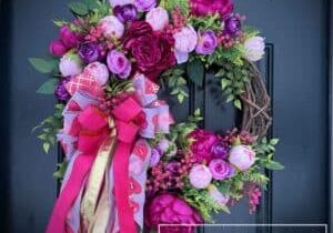Everbloom - Pink & Purple Valentine's Day Grapevine Wreath