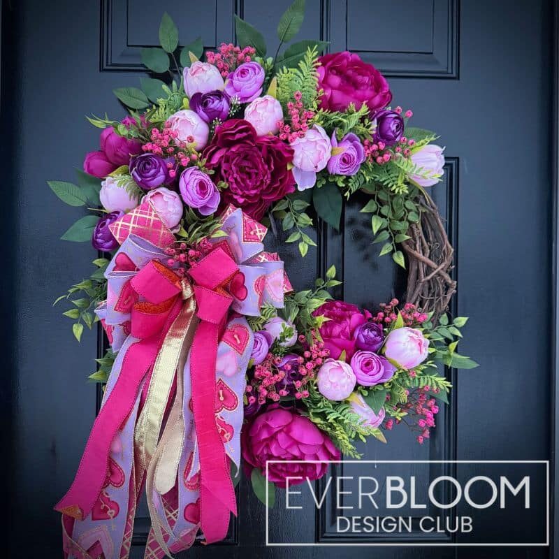 Everbloom - Pink & Purple Valentine's Day Grapevine Wreath