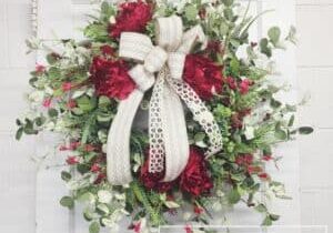 Everbloom - Red Peony & Eucalyptus Wreath
