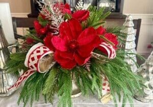 Everbloom - Red Velvet Magnolia Christmas Arrangement