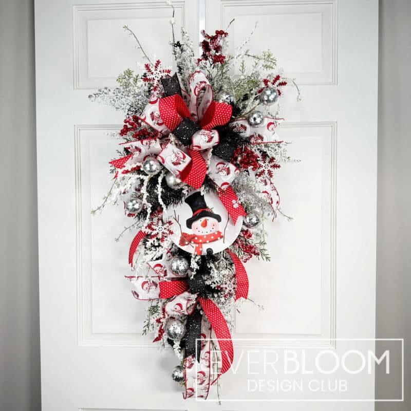 Everbloom - Snowman Teardrop Swag Winter Wreath