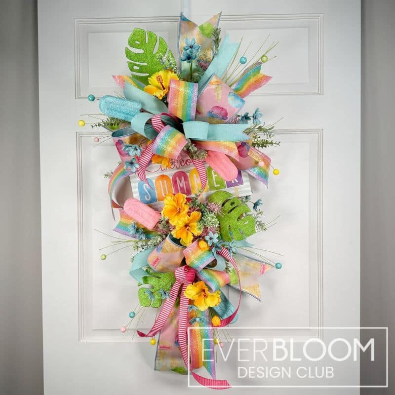 Everbloom - Summer Hibiscus Popsicle Swag Wreath