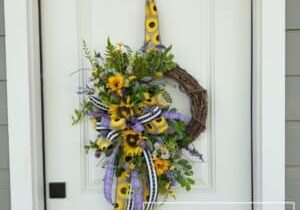 Everbloom - Summer Sunflower Crescent Wreath