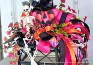 Everbloom - Summerween Pumpkin Skeleton Centerpiece