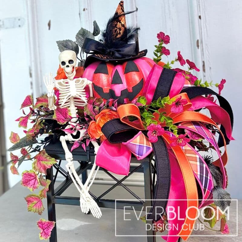 Everbloom - Summerween Pumpkin Skeleton Centerpiece