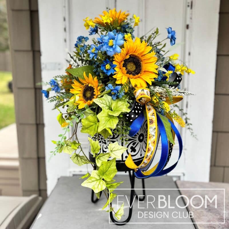 Everbloom - Sunflower & Blue Floral Centerpiece