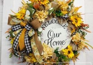Everbloom - Sunflower Welcome Deco Mesh Wreath