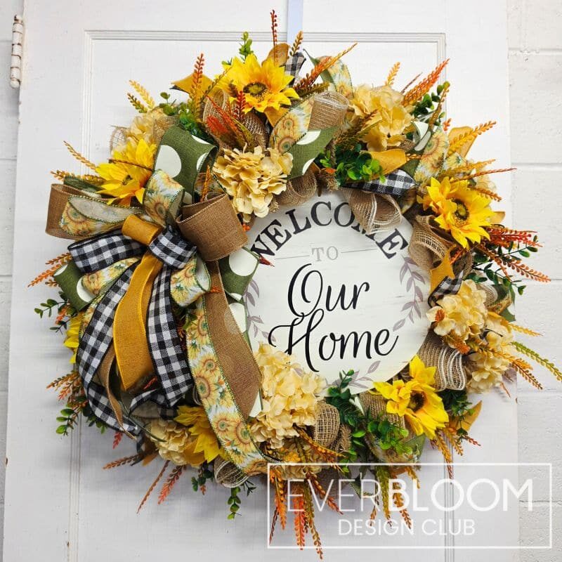 Everbloom - Sunflower Welcome Deco Mesh Wreath