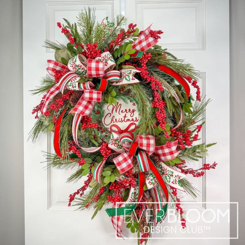 Everbloom - Traditional Merry Christmas Wreath