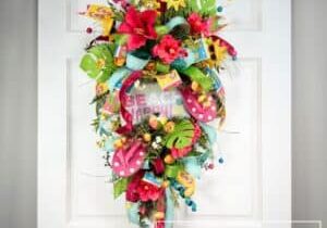 Everbloom - Tropical Summer Beach Hibiscus Teardrop Swag