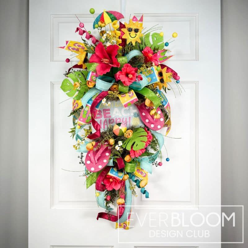 Everbloom - Tropical Summer Beach Hibiscus Teardrop Swag