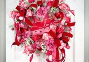Everbloom - Valentine's Day Compact Wreath on Pine Base