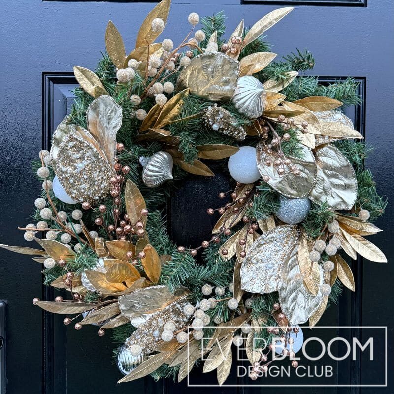 Everbloom - Winter Gold & Bronze Pine Wreath