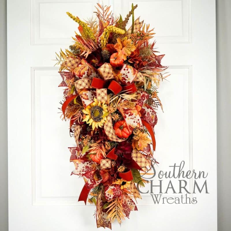 FallSwagMasterclass - Traditional Fall Pumpkin Sunflower Swag