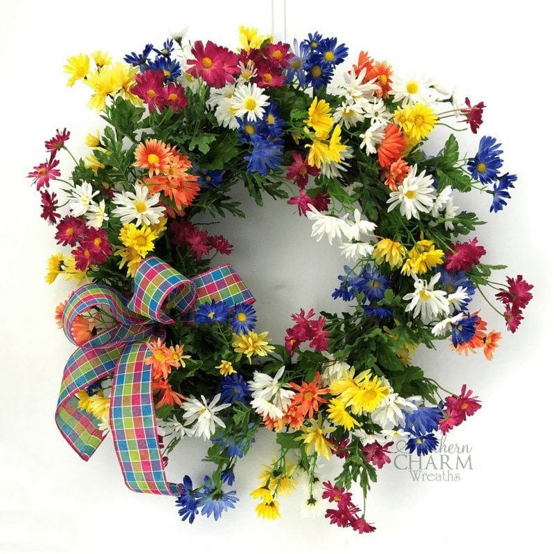 Multi Color Daisy Wreath