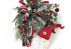 how to make a silk flower christmas gnome wreath-b