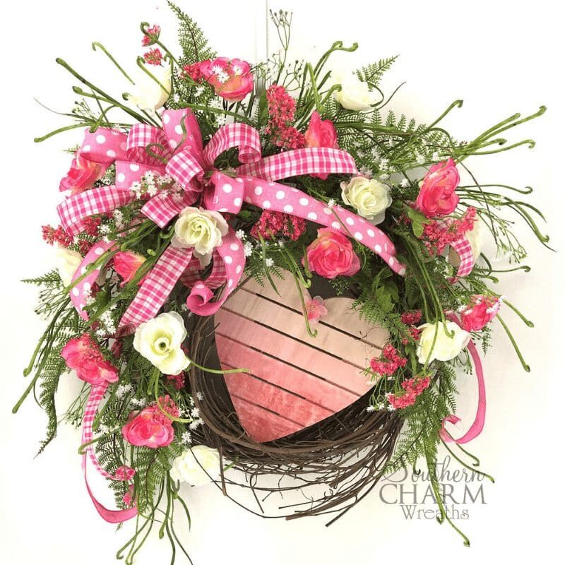how to make a silk flower valentines day wreath-blg